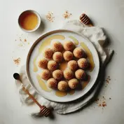 Receta_de_Buñuelos_de_Miel_de_Sésamo_con_Per a_la_Canela_Postre_Dulce_y_Salado_Sabor_Nuez_Textura_Crujiente_Delicia_Aromática_Especia_Canela_Rica_y_Satisfactoria_Opción_Vegana_Indulgente_Delicia_ayurveda_food_ayurvedic